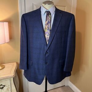 NWOT Men's Michael Kors Sport Coat Blazer Jacket Blue Plaid Size 50R 50 Regular